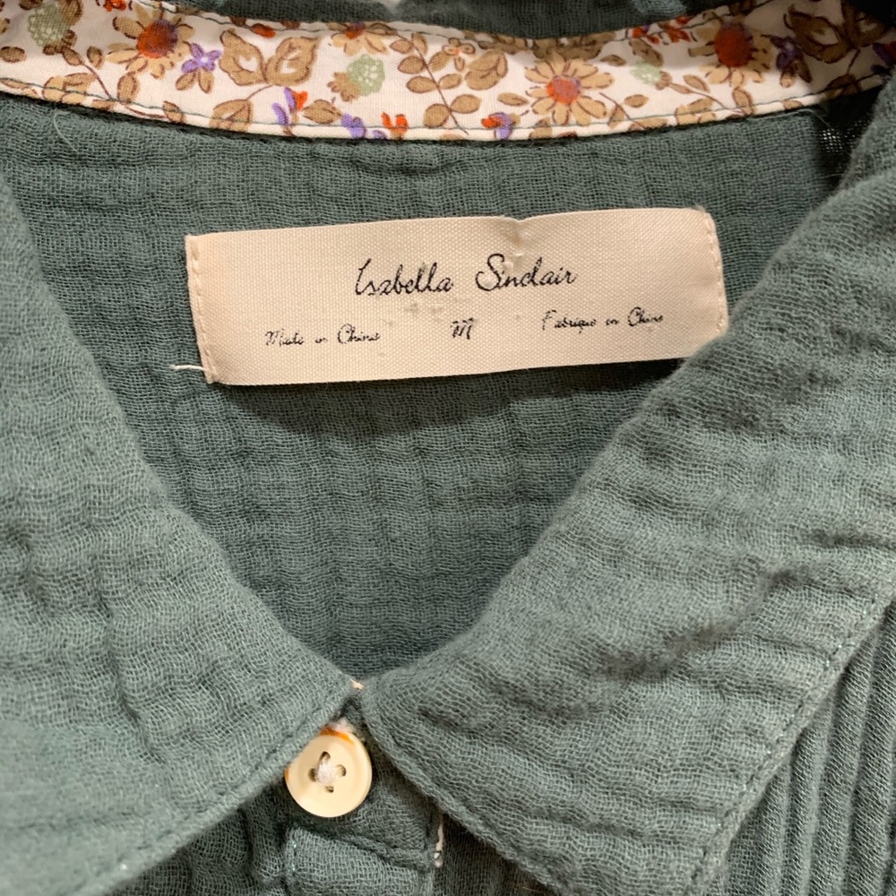 Isabella Sinclair M Women’s Button Down Green - image 3